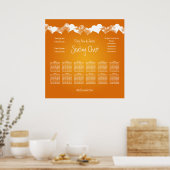 Poster Mariage Sièges Graphique Grunge Coeurs Orange (Cuisine)