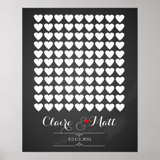 Poster mariage signataire du coeur d'amour (Devant)