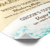 Poster Mariage Signature Boire Menu Été Plage Starfish (Coin)
