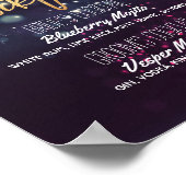 Poster Mariage Signature Boire Menu Floral String Lights (Coin)