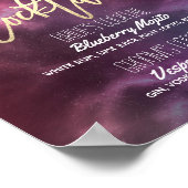 Poster Mariage Signature Boire Menu Galaxy Constellations (Coin)
