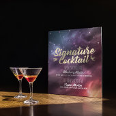 Poster Mariage Signature Boire Menu Galaxy Constellations