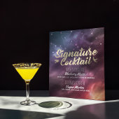 Poster Mariage Signature Boire Menu Galaxy Constellations