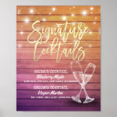 Poster Mariage Signature Boisson Menu Champagne Verre Boi (Devant)