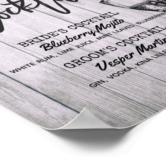 Poster Mariage Signature Boisson Menu Champagne Verre Boi (Coin)