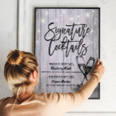 Poster Mariage Signature Boisson Menu Champagne Verre Boi