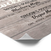 Poster Mariage Signature Cocktail Boisson Menu Fleurs de (Coin)