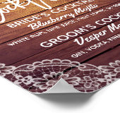 Poster Mariage Signature Cocktail Menu Boisson Bois Flora (Coin)