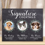 Poster Mariage Signature Cocktails Animaux 3 Photos Bar B<br><div class="desc">Signature Cocktails de vos animaux de compagnie ! Inclure votre meilleur chien, meilleur chat et tout animal de compagnie dans votre mariage avec son bar à boissons signature pour vos invités. Parfait pour les amoureux de les chiens, et un bar spécial chien sera un succès à votre mariage. Blanc simple...</div>