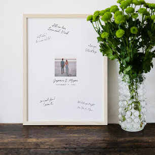 Poster mariage Signatures manuscrites de l'invité