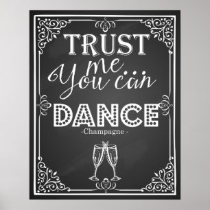 Poster mariage signe croyez-moi vous pouvez Danse Champag