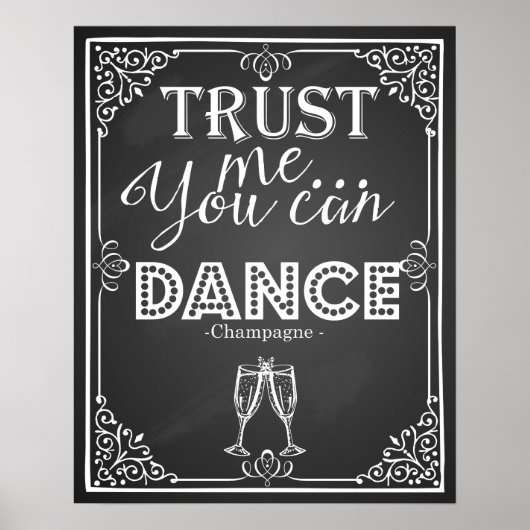 Poster mariage signe croyez-moi vous pouvez Danse Champag (Devant)