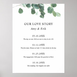 Poster Mariage Signer Notre Histoire D'Amour Chronologie 