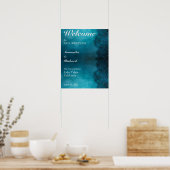 Poster Mariage simple Blue Elegance (Cuisine)
