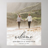 Poster Mariage simple budget photo de bienvenue eucalyptu (Devant)