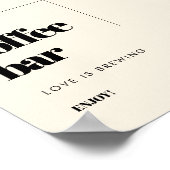 Poster Mariage simple, élégant et chic Coffee Bar signe (Coin)