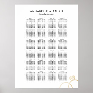 Poster Mariage simple Gold Modern Cercles