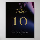 Poster Mariage simple Moody Black Darple Purple Eucalyptu (Devant)