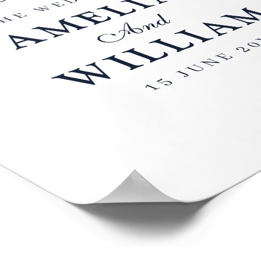 Poster mariage simple noir et blanc (Coin)