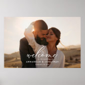 Poster Mariage simple photo de bienvenue eucalyptus budge (Devant)