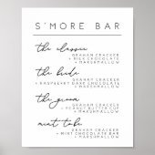 Poster Mariage S'more Bar Menu Signal, Smore Recette Post (Devant)