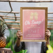 Poster Mariage Snap Hashtag Vintage Gold Pineappy Couple