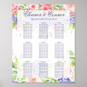 Poster Mariage sophistiqué Lilac et Peony