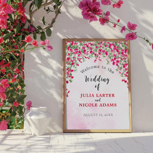 Poster Mariage sous la forêt tropicale de bougainvillées