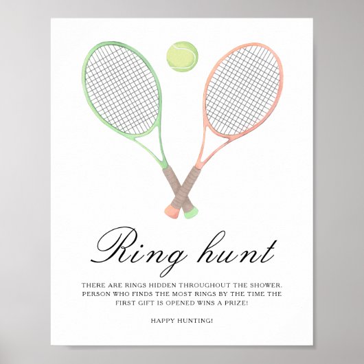 Poster Mariage sportif - Jeu de chasse à l'anneau (Devant)