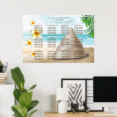 Poster Mariage sur la plage - Carte des places (Bureau à domicile)