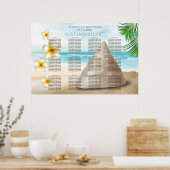 Poster Mariage sur la plage - Carte des places (Cuisine)