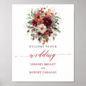 Poster Mariage sur table basse Bohème Eucalyptus d'automn (Devant)