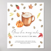 Poster Mariage thème café : Combien de bouchons ? Citroui (Devant)