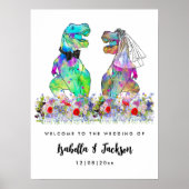 Poster Mariage Thème Dinosaure Bienvenue (Devant)
