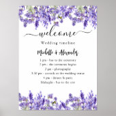 Poster Mariage timeline programme lavande florales bienve (Devant)
