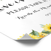 Poster Mariage Tournesols Amour Doux Shower de Mariée (Coin)