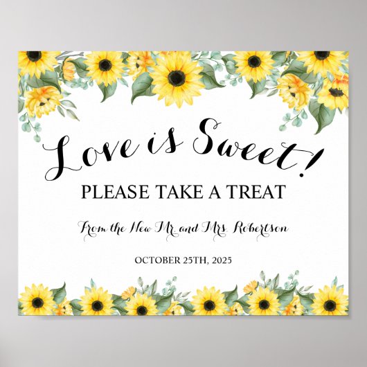 Poster Mariage Tournesols Amour Doux Shower Nuptial (Devant)