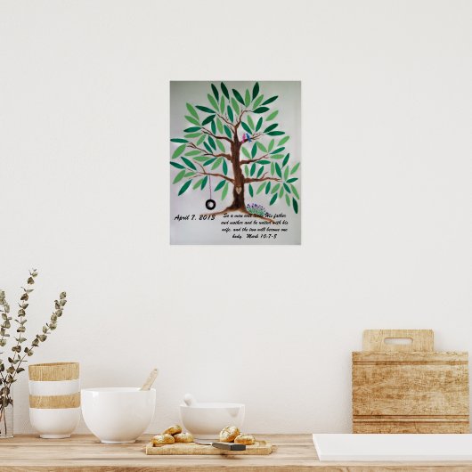 Poster Mariage Tree Guest Book Cadeau (Cuisine)