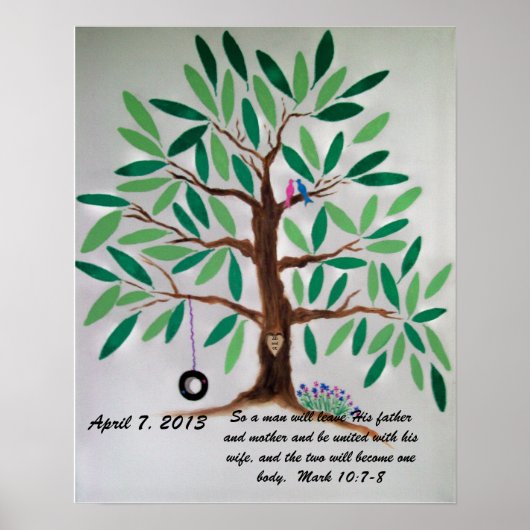Poster Mariage Tree Guest Book Cadeau (Devant)