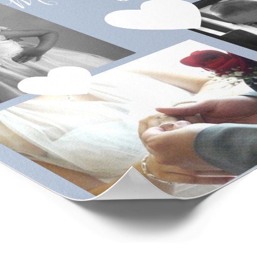 Poster Mariage Trois photos Collage Script et message de (Coin)