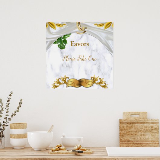 Poster Mariage Tropical Romantique Faveurs (Cuisine)