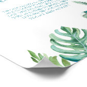 Poster Mariage Tropical sur la Plage Panneau des Proches (Coin)
