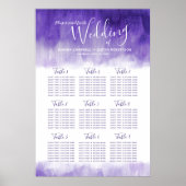 Poster Mariage ultra violet violet abstrait plan table (Devant)