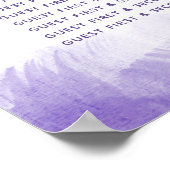 Poster Mariage ultra violet violet abstrait plan table (Coin)