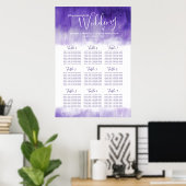 Poster Mariage ultra violet violet abstrait plan table (Bureau à domicile)