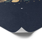 Poster Mariage vert, bleu marine et vert or (Coin)