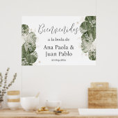 Poster Mariage vert espagnol Panneau de bienvenue (Cuisine)