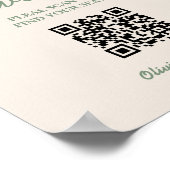 Poster Mariage vert Sage Code QR (Coin)