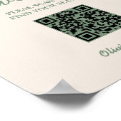 Poster Mariage Vert Sauge | Panneau de plan de table avec (Coin)