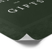 Poster Mariage vert simple élégante carte et signe cadeau (Coin)